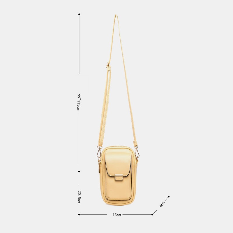 Solid Zipper Phone Bag Crossbody Bag Shoulder Bag