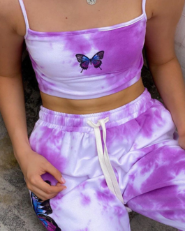 Butterfly Tie Dye Print Camis Top