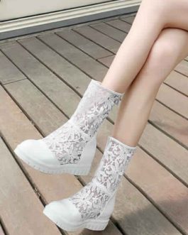 Lace Boots  Daily Casual Wedge Shoes
