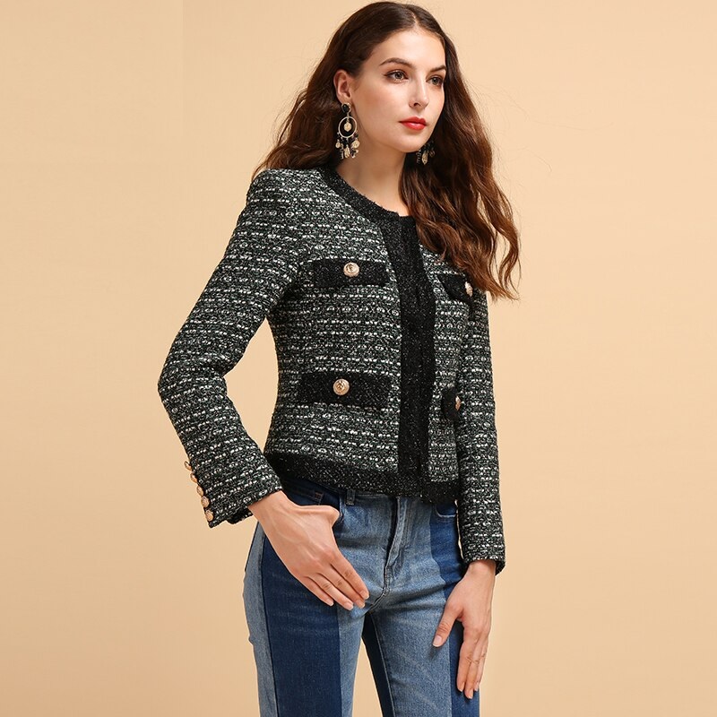 Long Sleeve Button Stylish Weaving Coats Tops - Power Day Sale