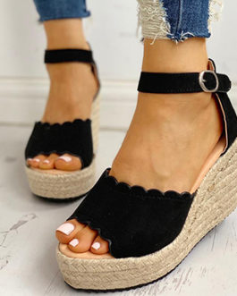 Open Toed Wedges – Scalloped Edges