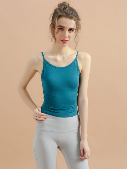 Padded Backless Spaghetti Strap Yoga Cami Top - Power Day Sale