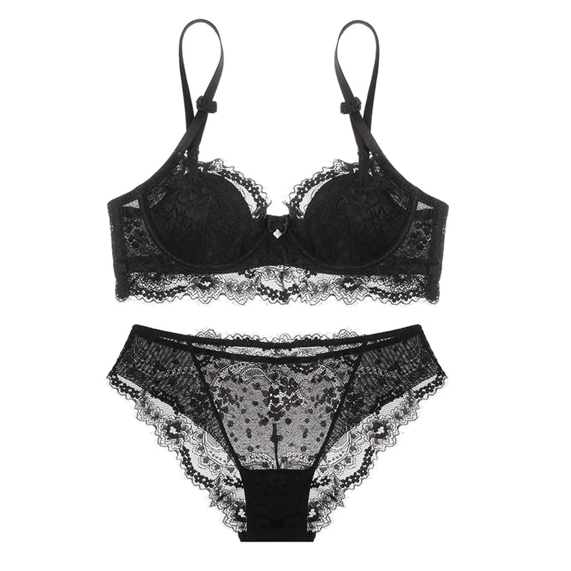 Sexy Embroidery Push-up Bra And Panty Sets - Power Day Sale