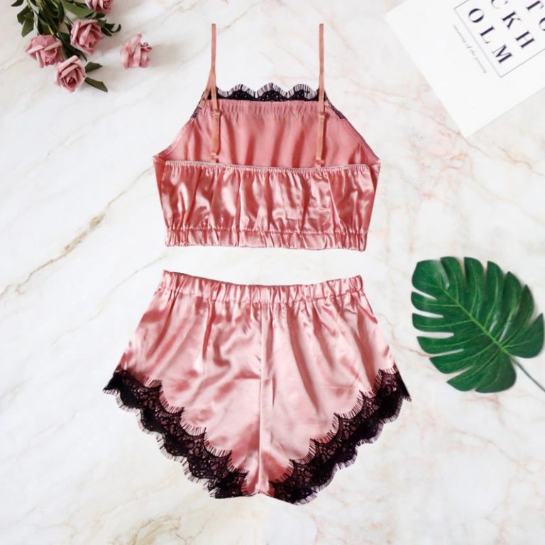 Sexy Home Wear Crop Top Intimates Lingerie Set - Power Day Sale