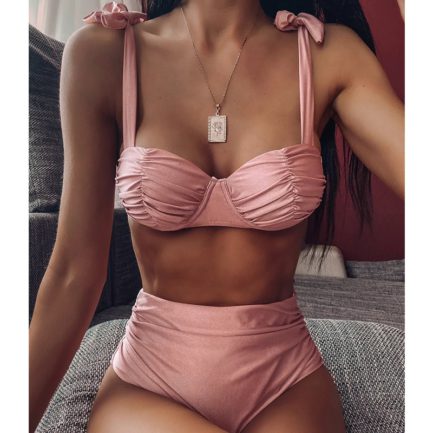 Sexy High Waist Knot Bikini Swimsuit - Power Day Sale