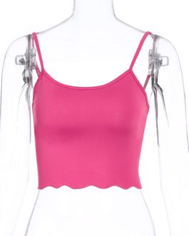 Sleeveless Cotton Solid Sexy Cropped Tops