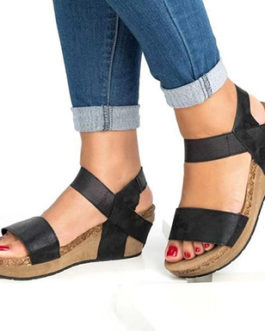 Strappy Wedge Sandals – Open Toes