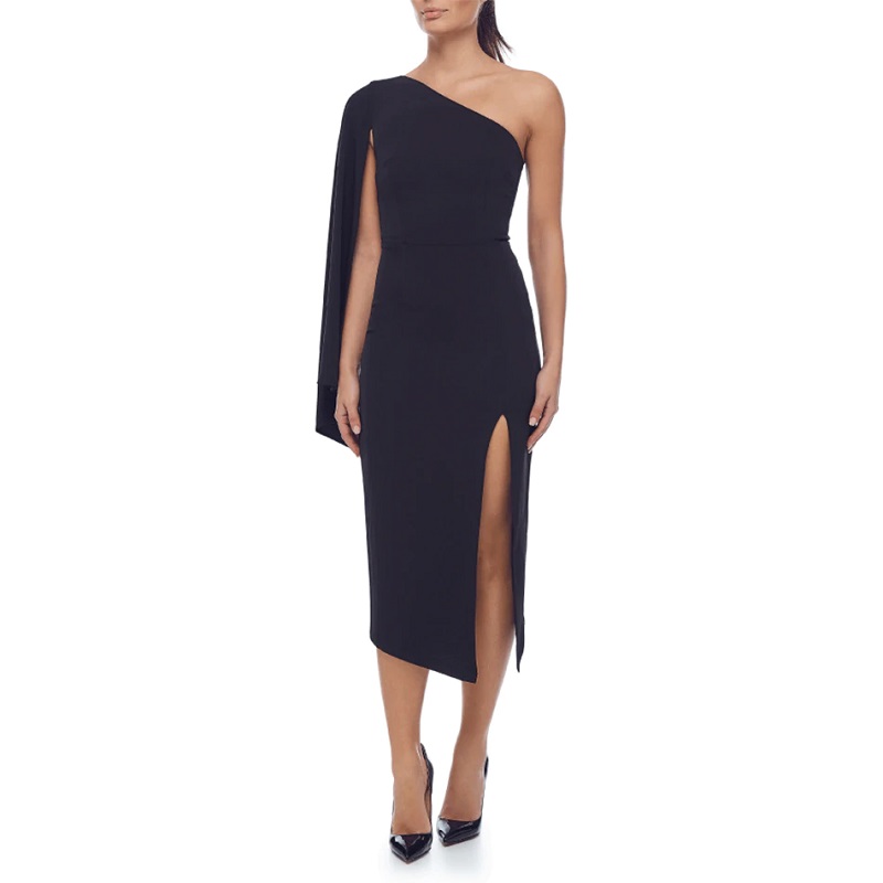 Elegant One Shoulder Runway Midi Party Dresses - Power Day Sale