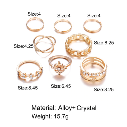 Elegant Twist Finger Rings Fashion Crystal Shiny Jewelry Gifts - Power ...