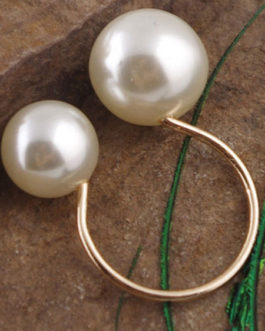 Gold Pearl Alloy Open Rings