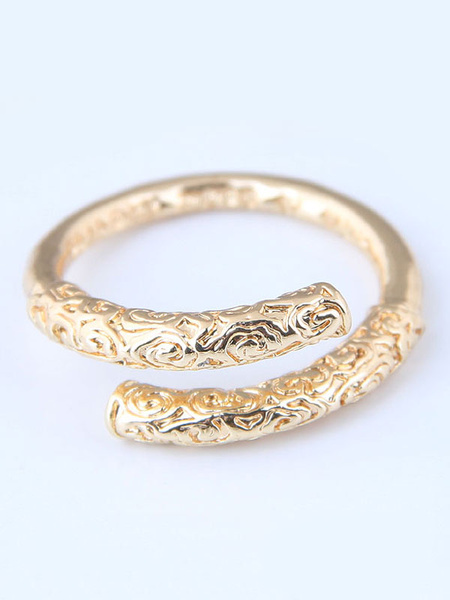 Gold Ring Open Golden Cudgel Birthday Gift Jewelry - Power Day Sale