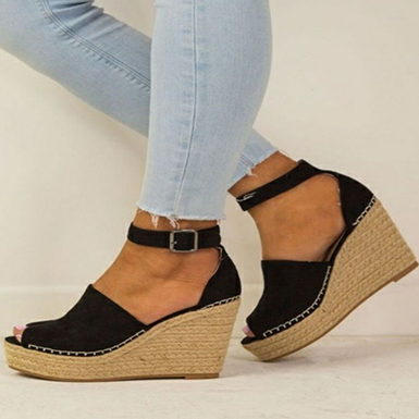 Rope Wedge Sandal - Suede Upper Material - Power Day Sale