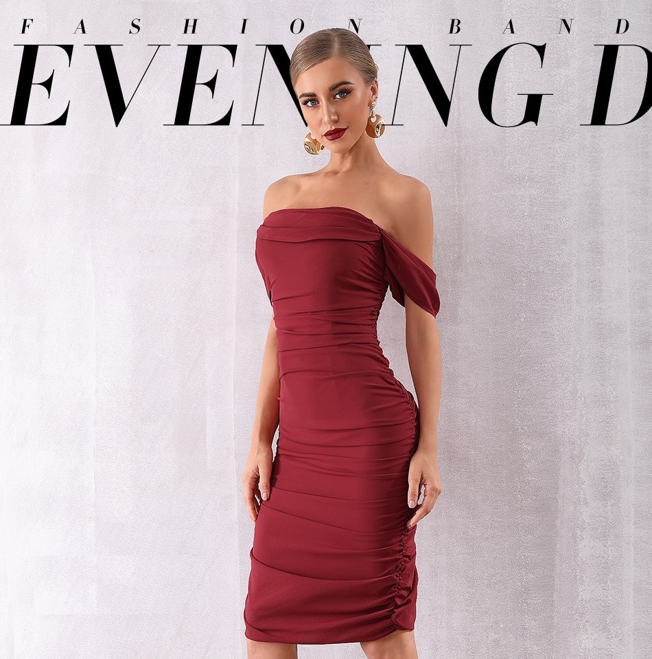 Sexy Draped Off The Shoulder Party Dress 12.1 1