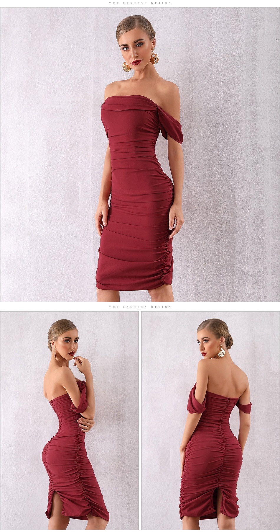 Sexy Draped Off The Shoulder Party Dress 12.4