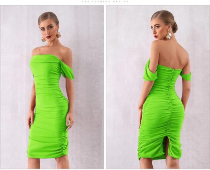 Sexy Draped Off The Shoulder Party Dress - Power Day Sale