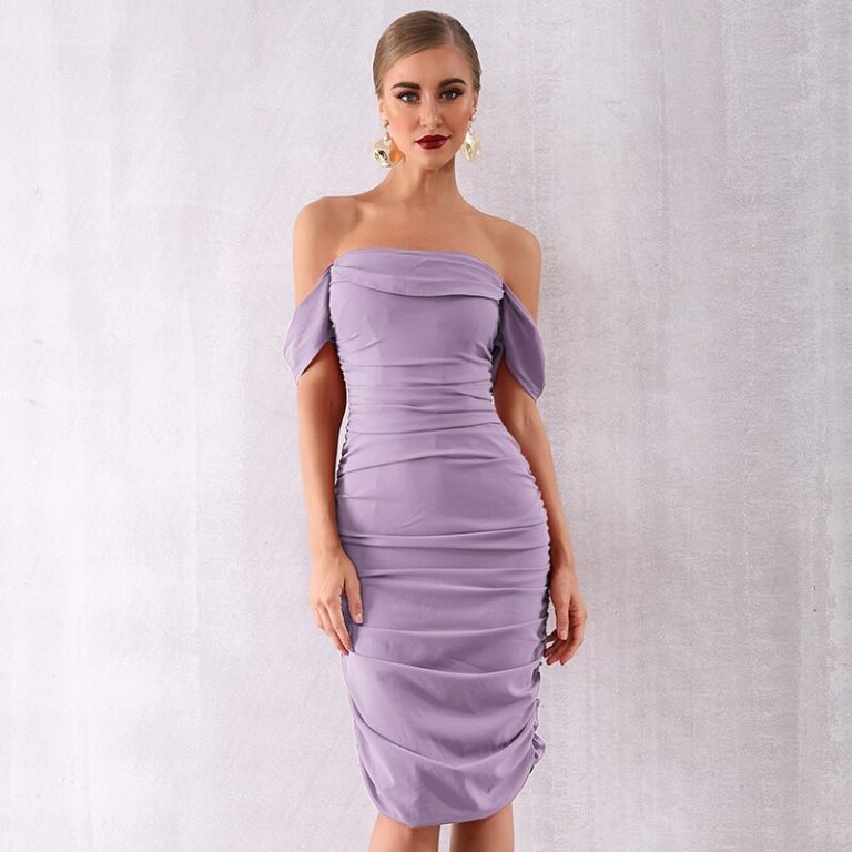 Sexy Draped Off The Shoulder Party Dress - Power Day Sale