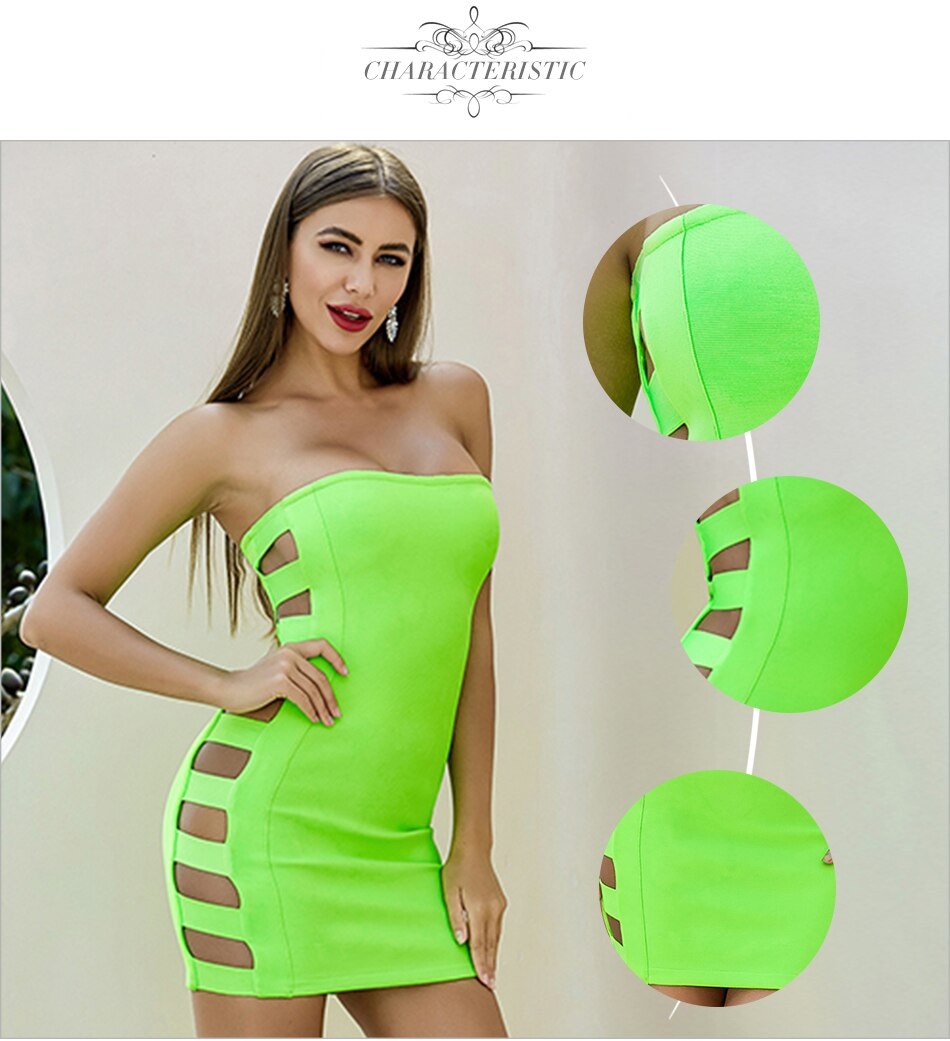 Sexy Hollow Out Celebrity Runway Bodycon Bandage Dress 1