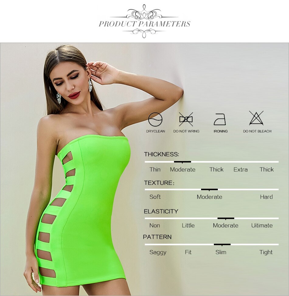 Sexy Hollow Out Celebrity Runway Bodycon Bandage Dress 11