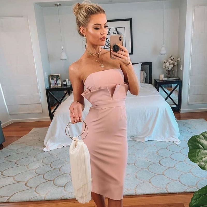 Sexy Strapless Sashes Evening Party Dress
