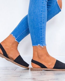 Slip-on Sandals with Open Toes and Heels