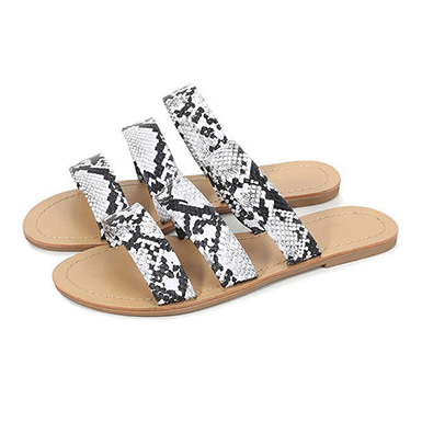 Triple-Strap Flat Sandals - Almond Toes - Power Day Sale