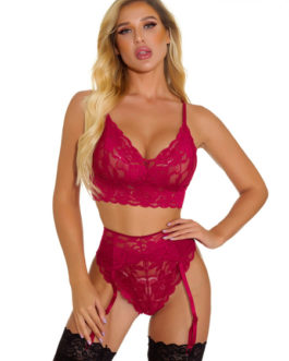 Bra And Panty Set Printed Lace Cut Out Two Piece Sexy Lingerie