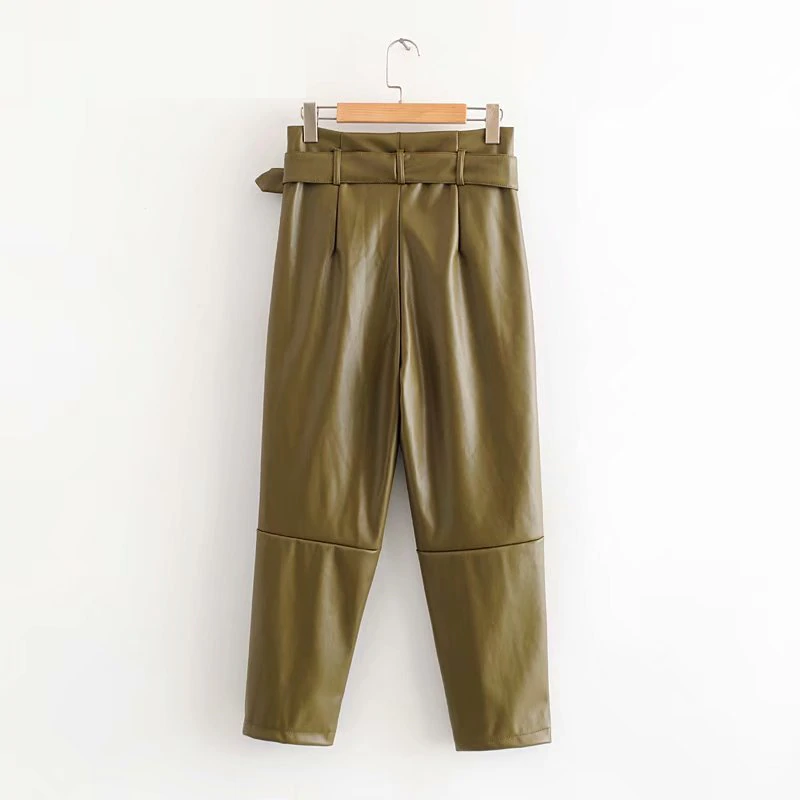 Leisure British leather straight pants - Power Day Sale