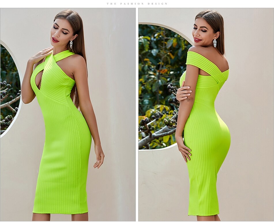 Off Shoulder Sexy Hollow Out Club Celebrity Party Dress Vestidos 6