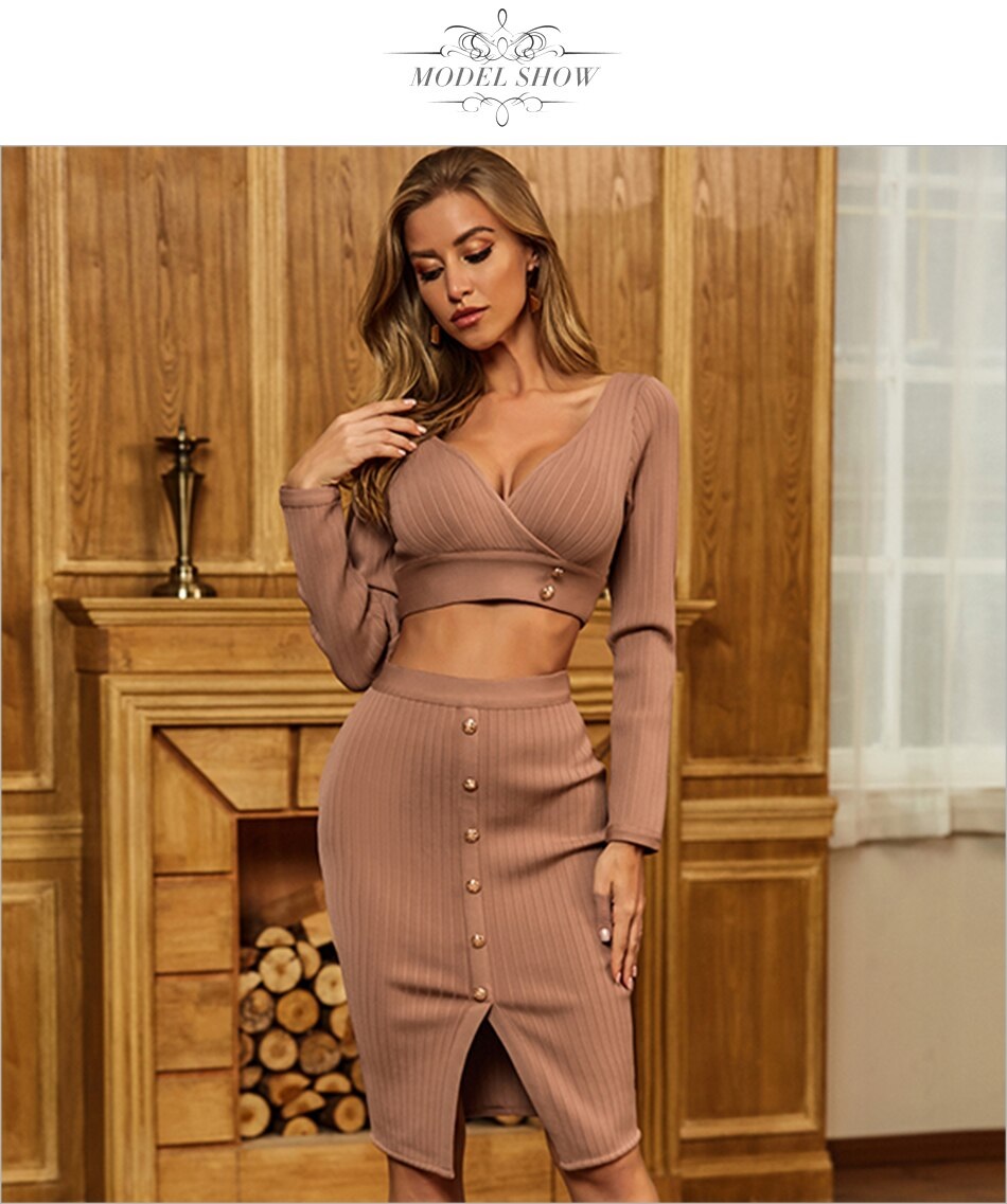 Sexy Hollow Out Long Sleeve Celebrity Party Bodycon Dress 4