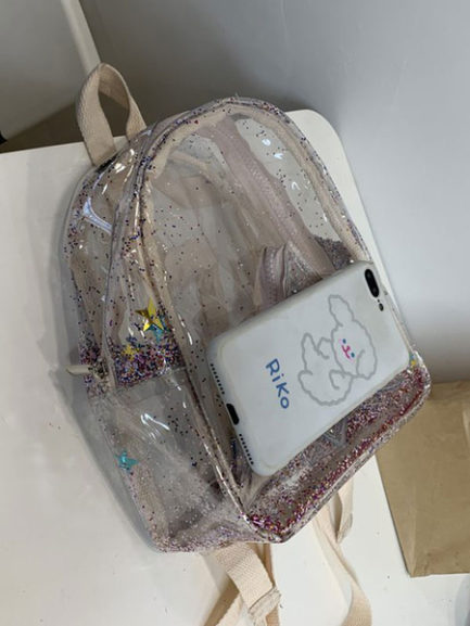 Sweet Lolita Bag Transparent PU Leather Stars Shining Backpack - Power ...