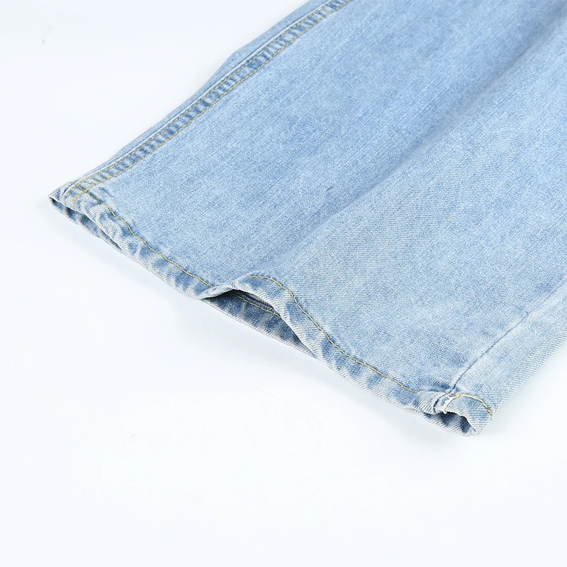 High Waist Wide Leg Casual Jeans Baggy Pockets Denim Pants - Power Day Sale