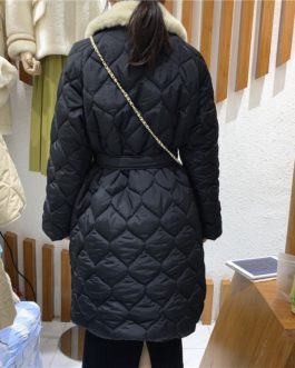 Lace Up with Bag Quilted High-Quality Puffer Jackets