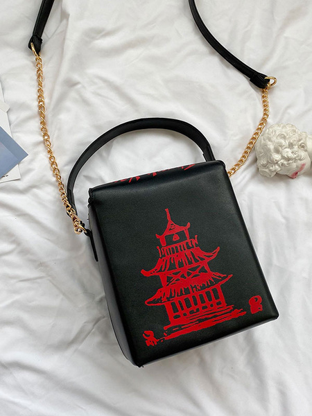 Lolita Handbag Tower Print PU Leather Cross Body Bag - Power Day Sale
