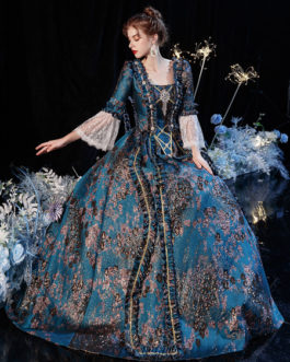Rococo Victorian Retro Flare Sleeves Costume Dress