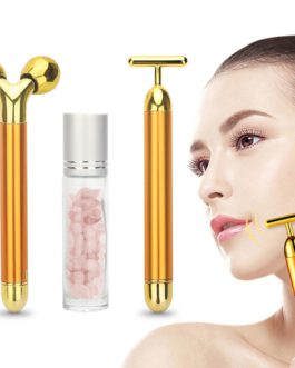 3 in 1 24k Energy Beauty Bar Golden Pulse Vibrating Facial Roller