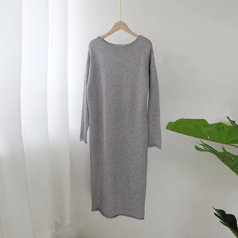 Batwing Long Sleeve Basic Casual Straight Dress - Power Day Sale