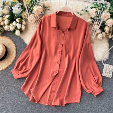 Casual Puff Sleeve Elegant Office Tops Street Wear Blouse - Power Day Sale