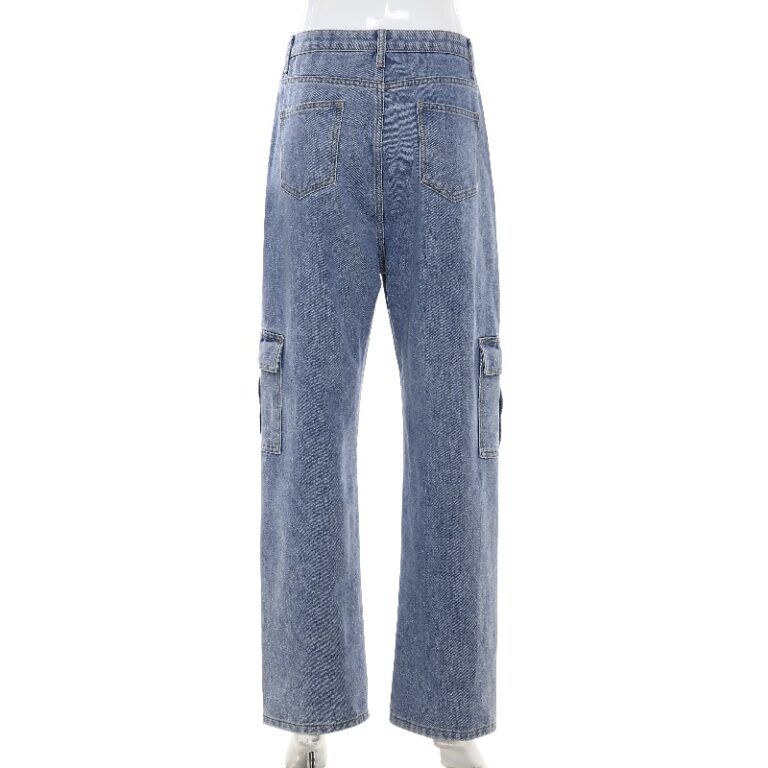 High Waist Pocket Patchwork Streetwear Jeans Cargo Pants - Power Day Sale