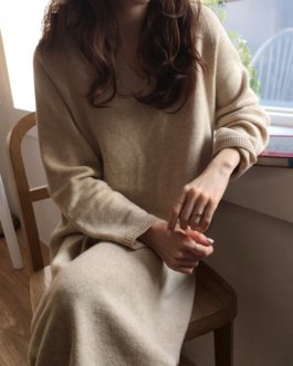 Loose Casual Knitted Sweater Dress