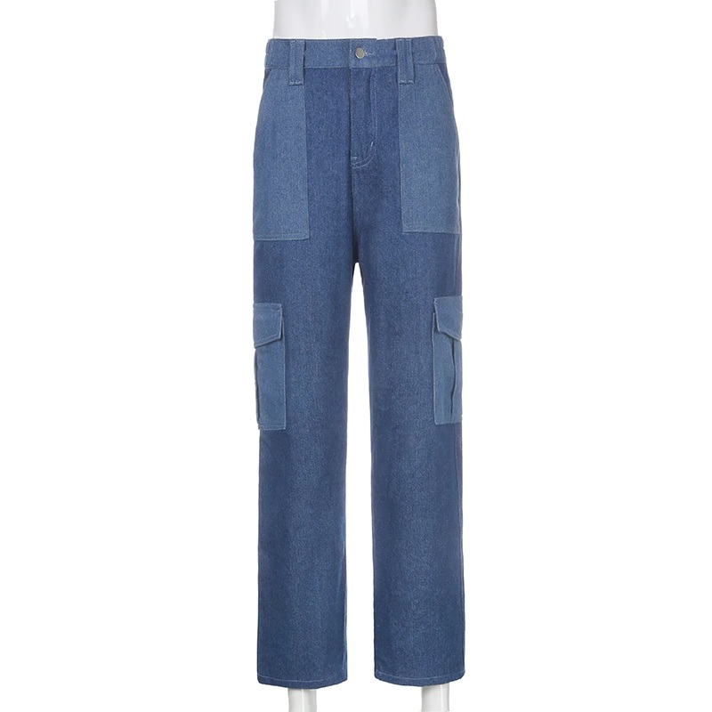 baggy patchwork jeans