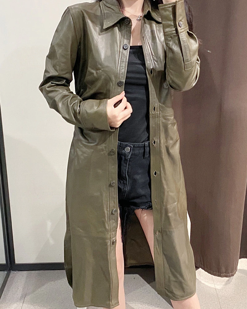 Turn Down Collar Office Split Pleated Dresses