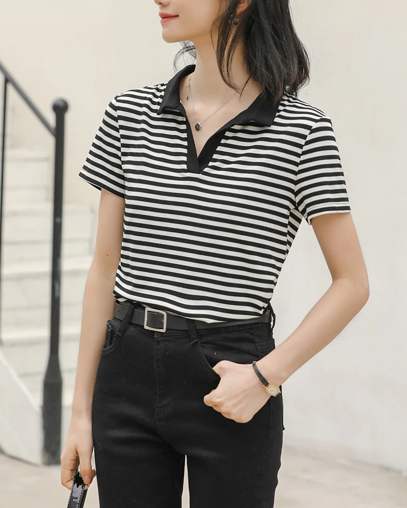 Turn-down Collar Casual Cotton Shirts Tops