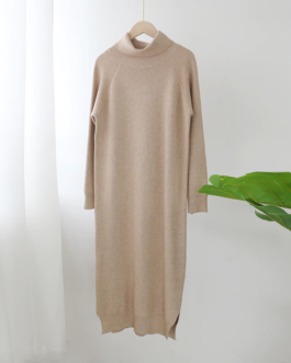 Turtleneck Knitted Long Sweater Dresses