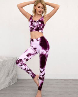 Activewear Nylon Sleeveless Yoga Sexy Workout Clothing Stretchy 2 Piece Set