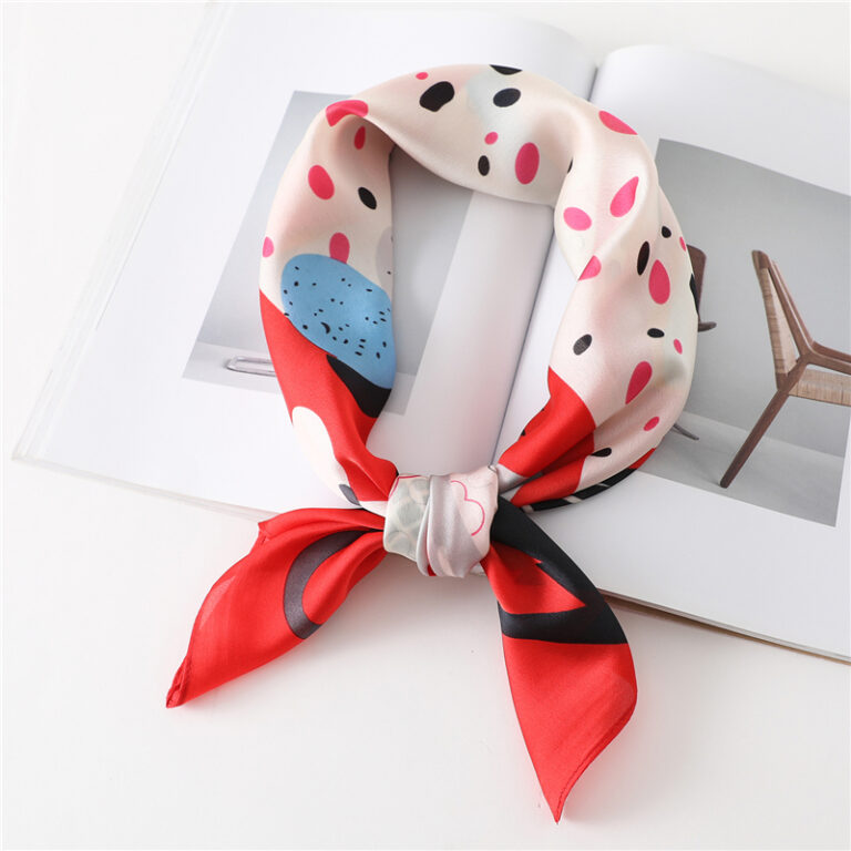 Cartoon Print Silk Square Neck Scarf - Power Day Sale