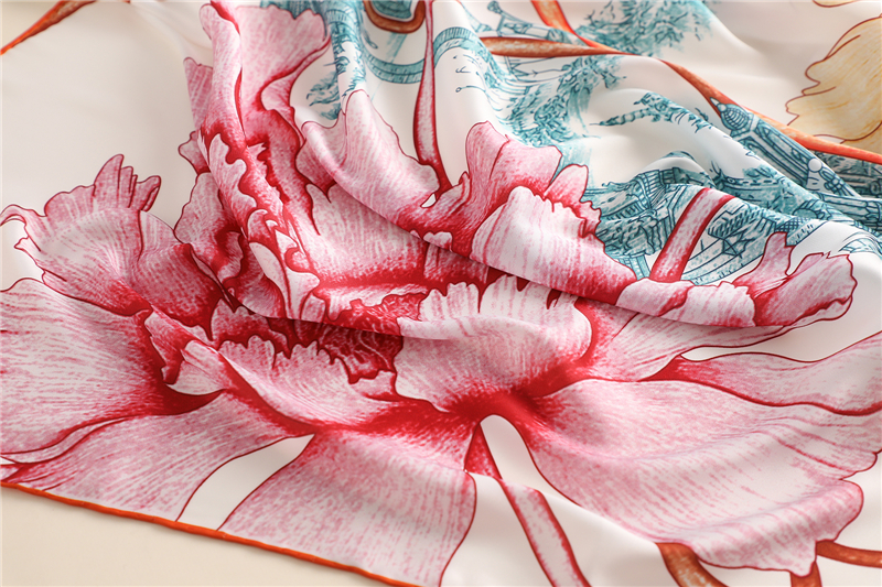 Elegant Floral Print Neck Scarves3