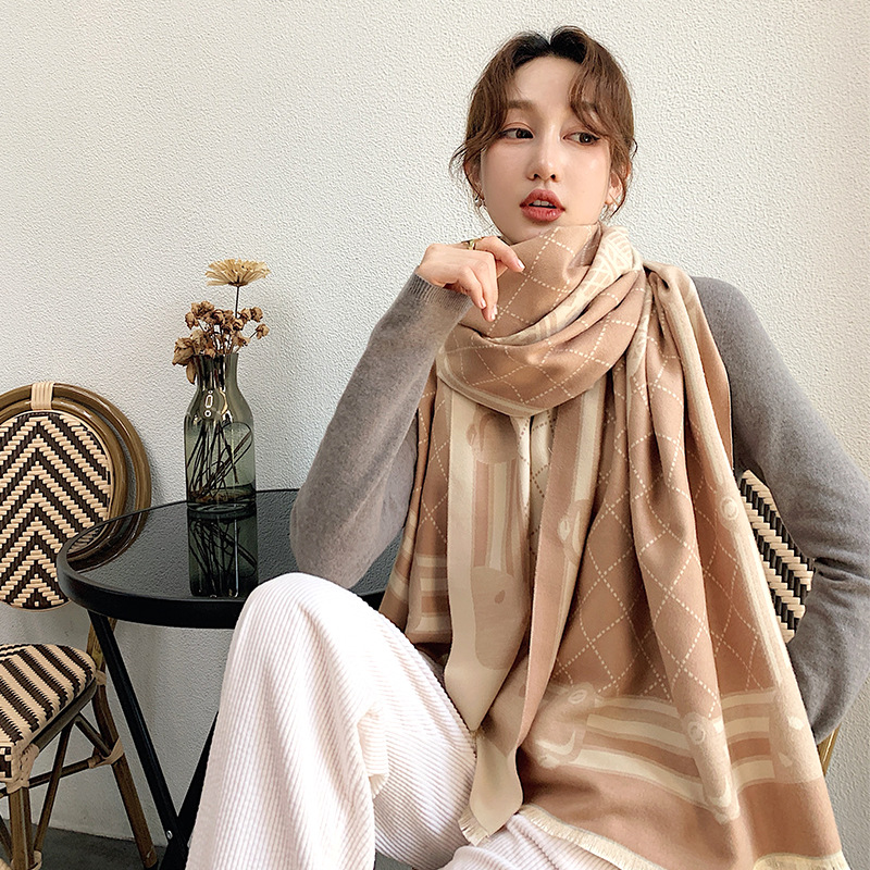 Wholesale High Quality New Fashion Winter Warm Thick Scarves Women Luxury  Designer Brand Cashmere Scarf Pashmina Shawl Double Sided Stoles From  m.