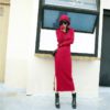 Fashion Long Sleeve Slim Sexy Split Body Con Casual Sweater Dress ...