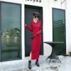 Fashion Long Sleeve Slim Sexy Split Body Con Casual Sweater Dress ...