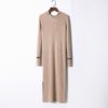Fashion Long Sleeve Slim Sexy Split Body Con Casual Sweater Dress ...